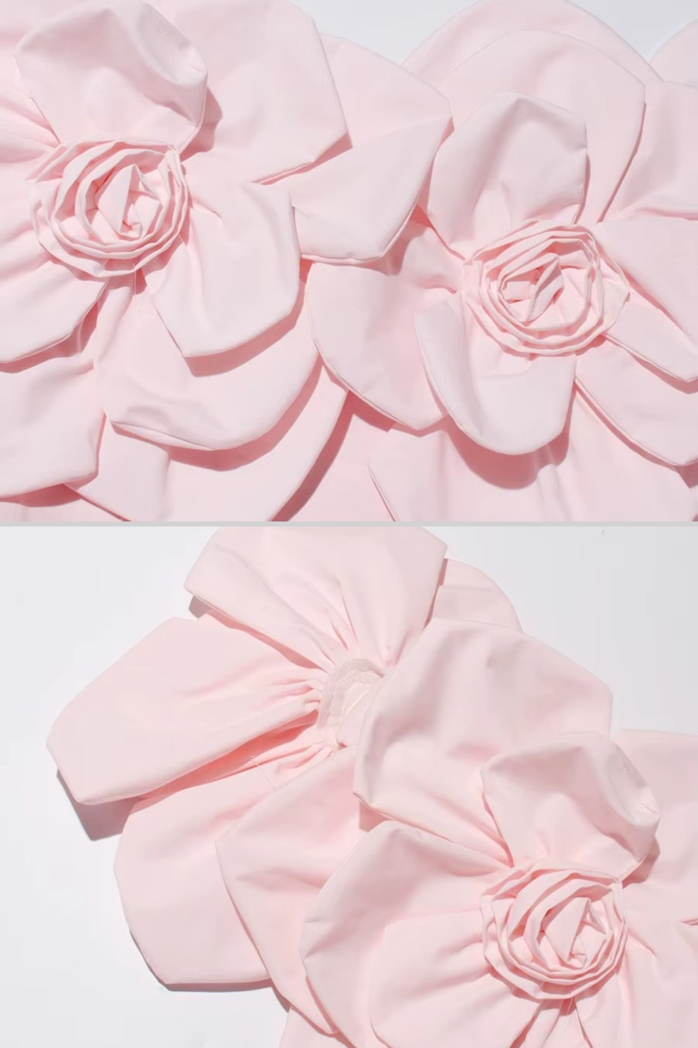 Abito Midi Scoperto con Ampi Accenti Floreali in Tessuto - Rosa