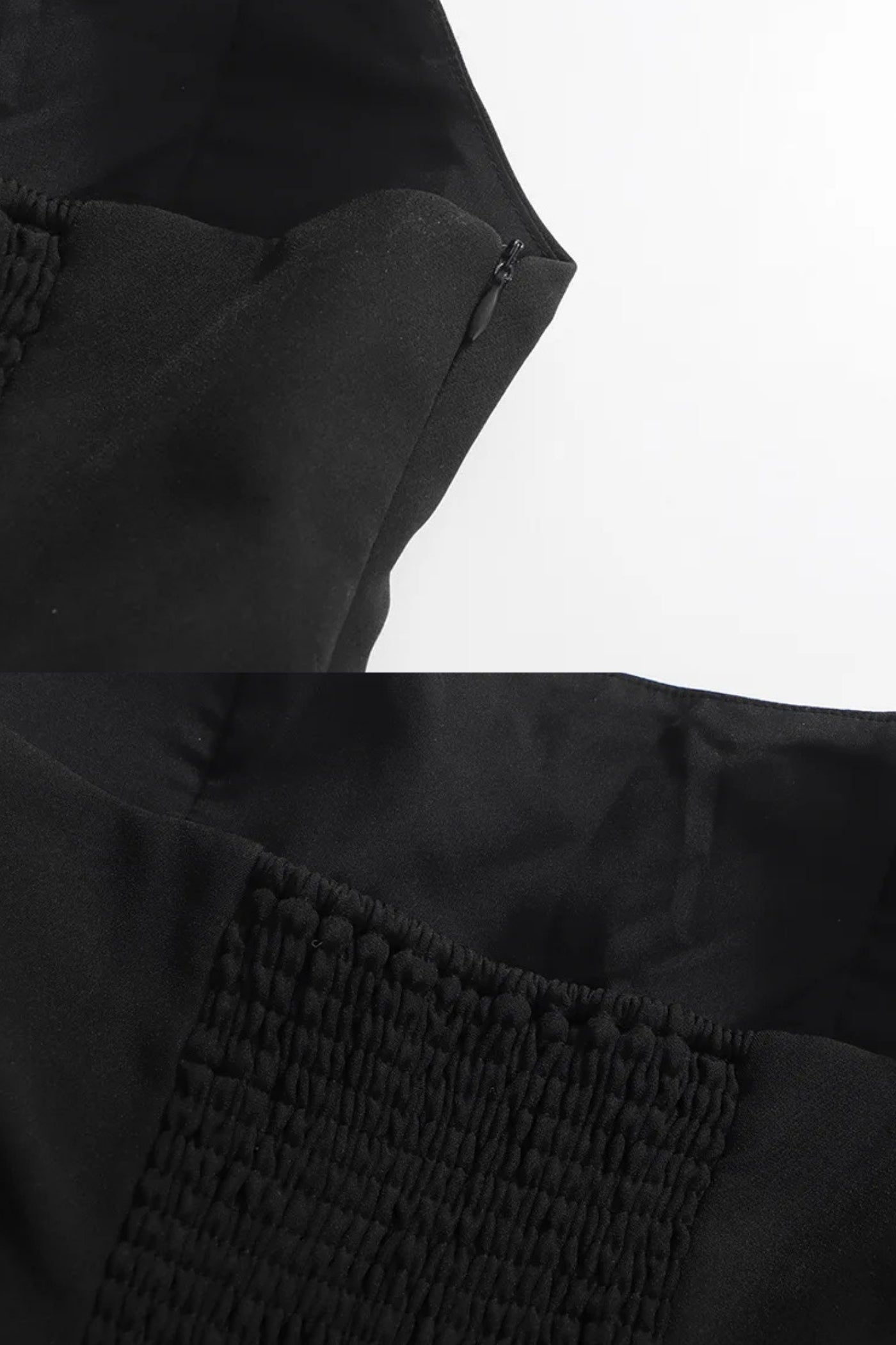 Abito lungo senza spalline con gonna asimmetrica drappeggiata - Nero