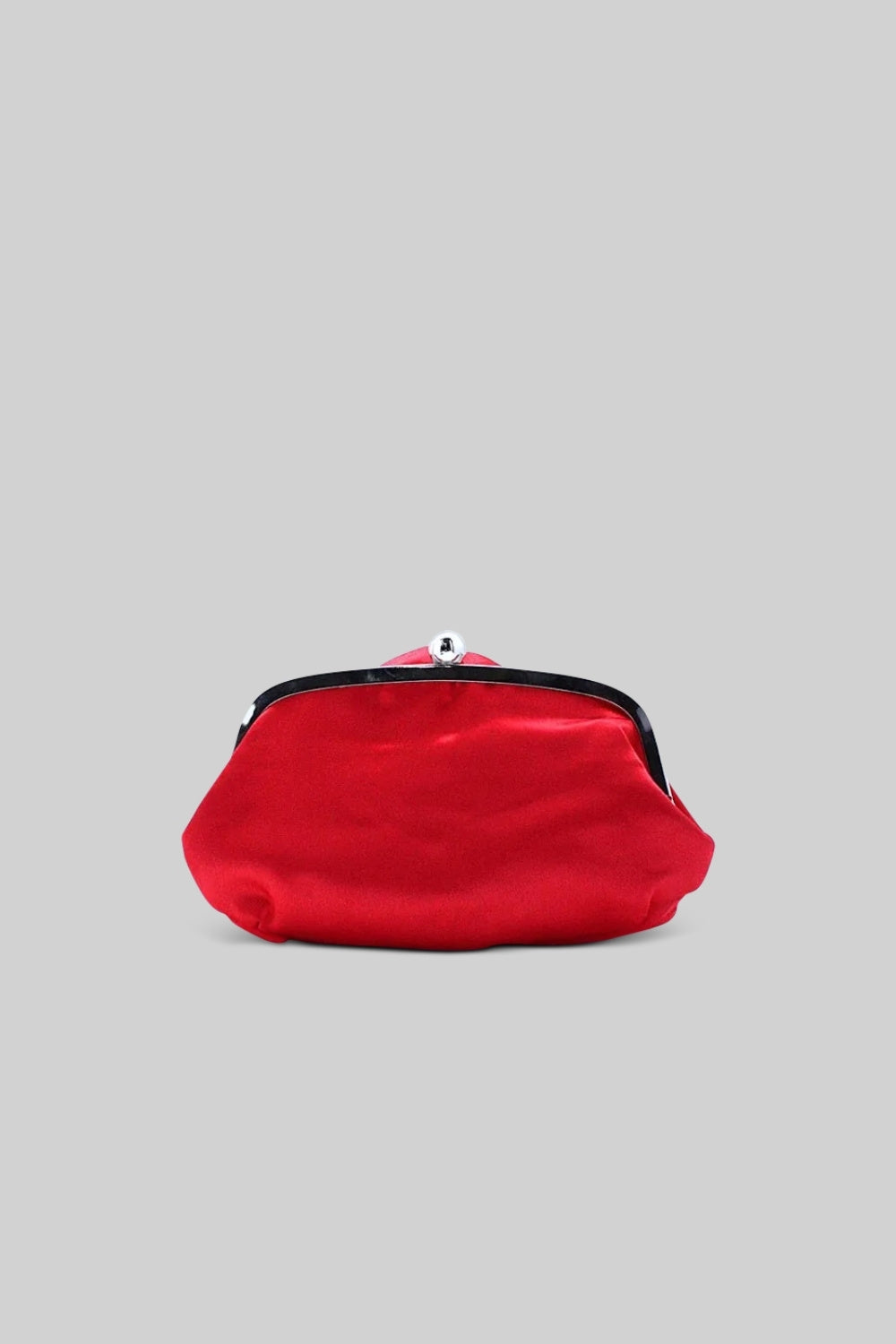 Pochette in raso con fiore - Rosso