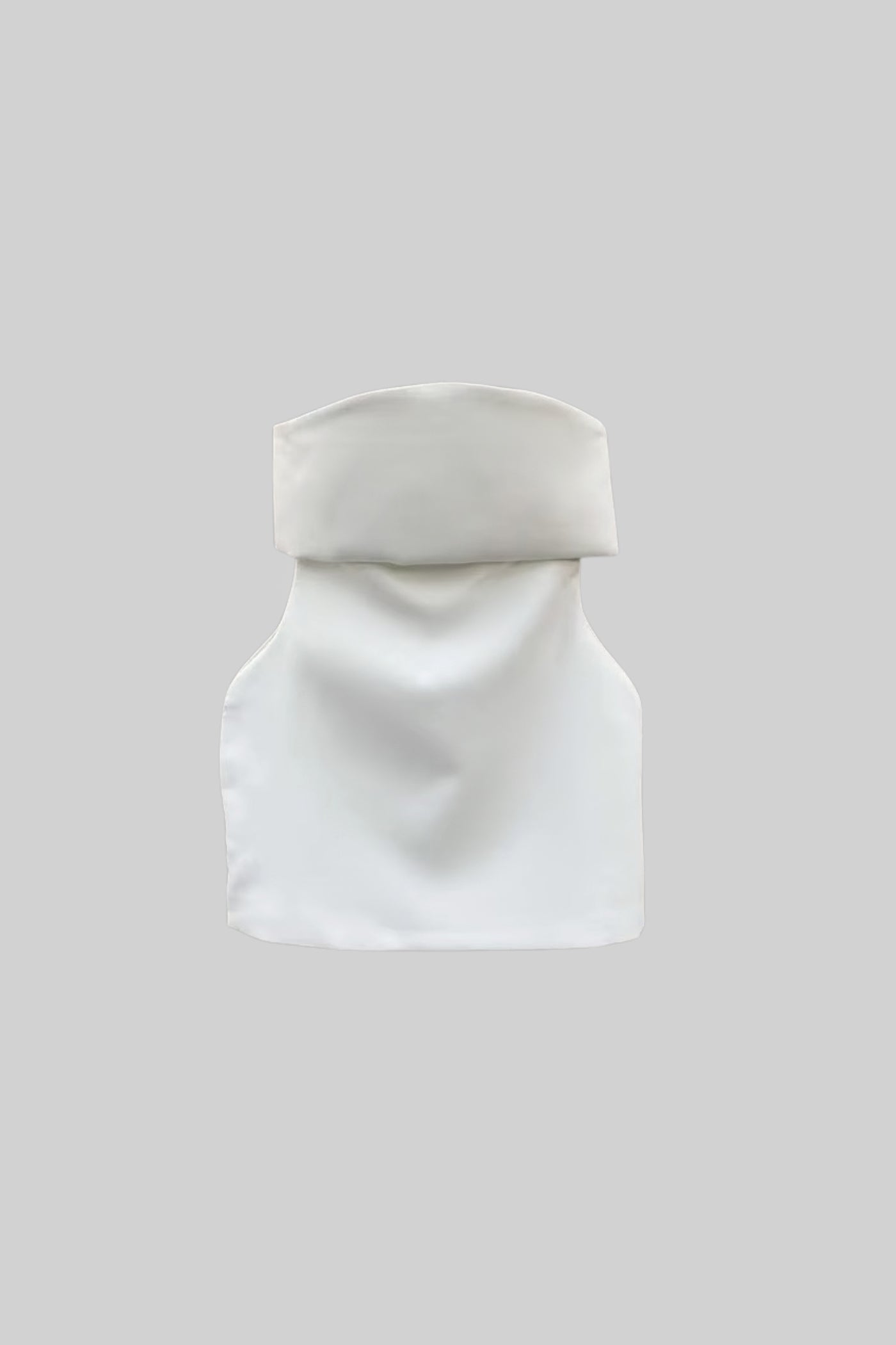 Elegante abito mini senza spalline con orlo svasato - Bianco