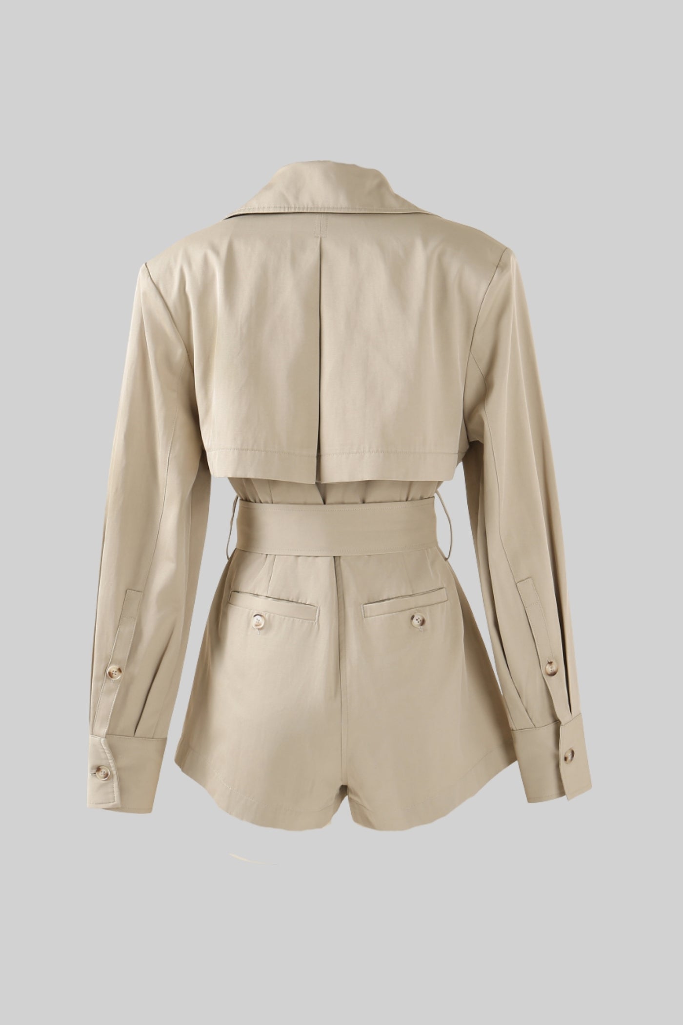 Tuta trench con cintura - Beige