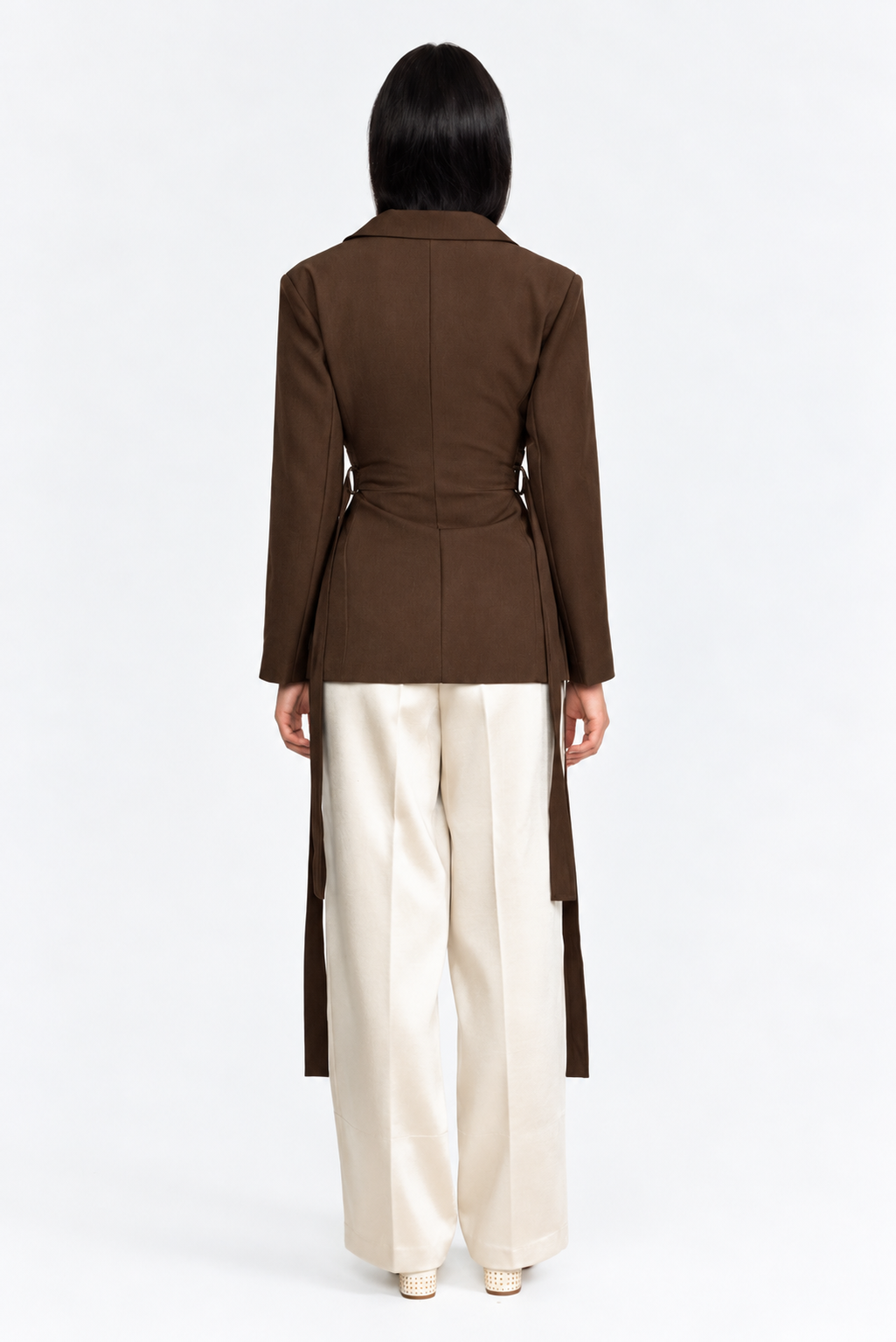 Blazer doppiopetto avvolgente bustier - Marrone