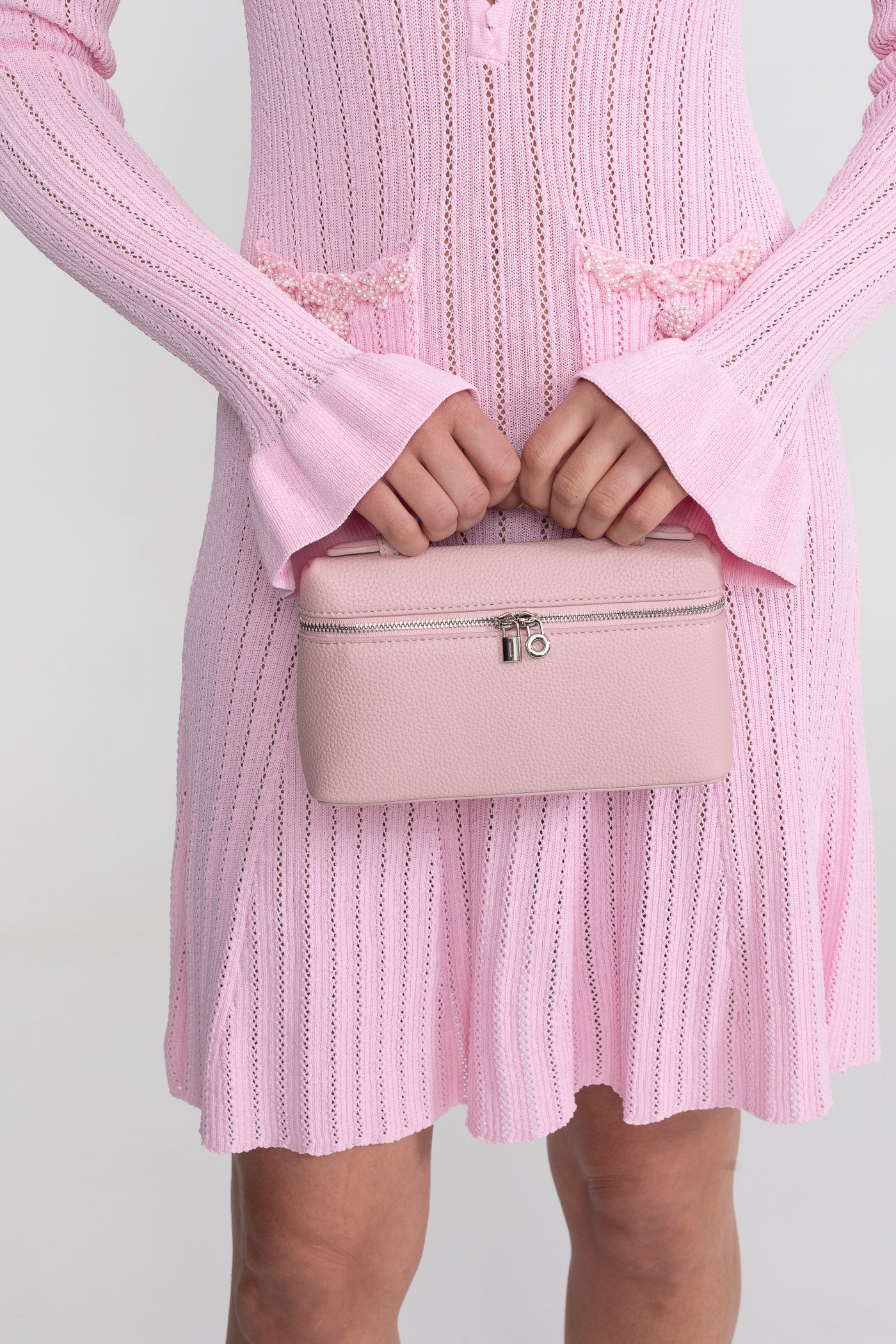 Borsa Vanity Strutturata Con Manico Superiore - Pink