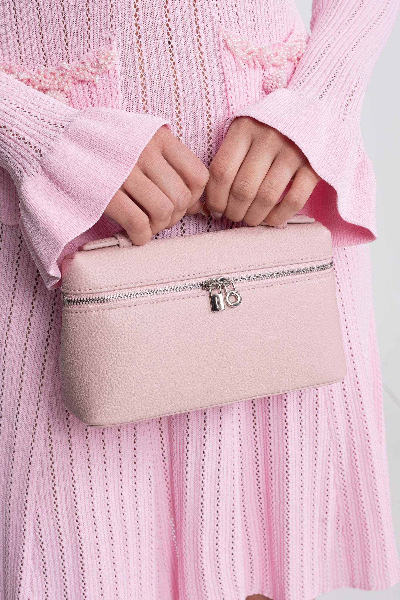Borsa Vanity Strutturata Con Manico Superiore - Pink