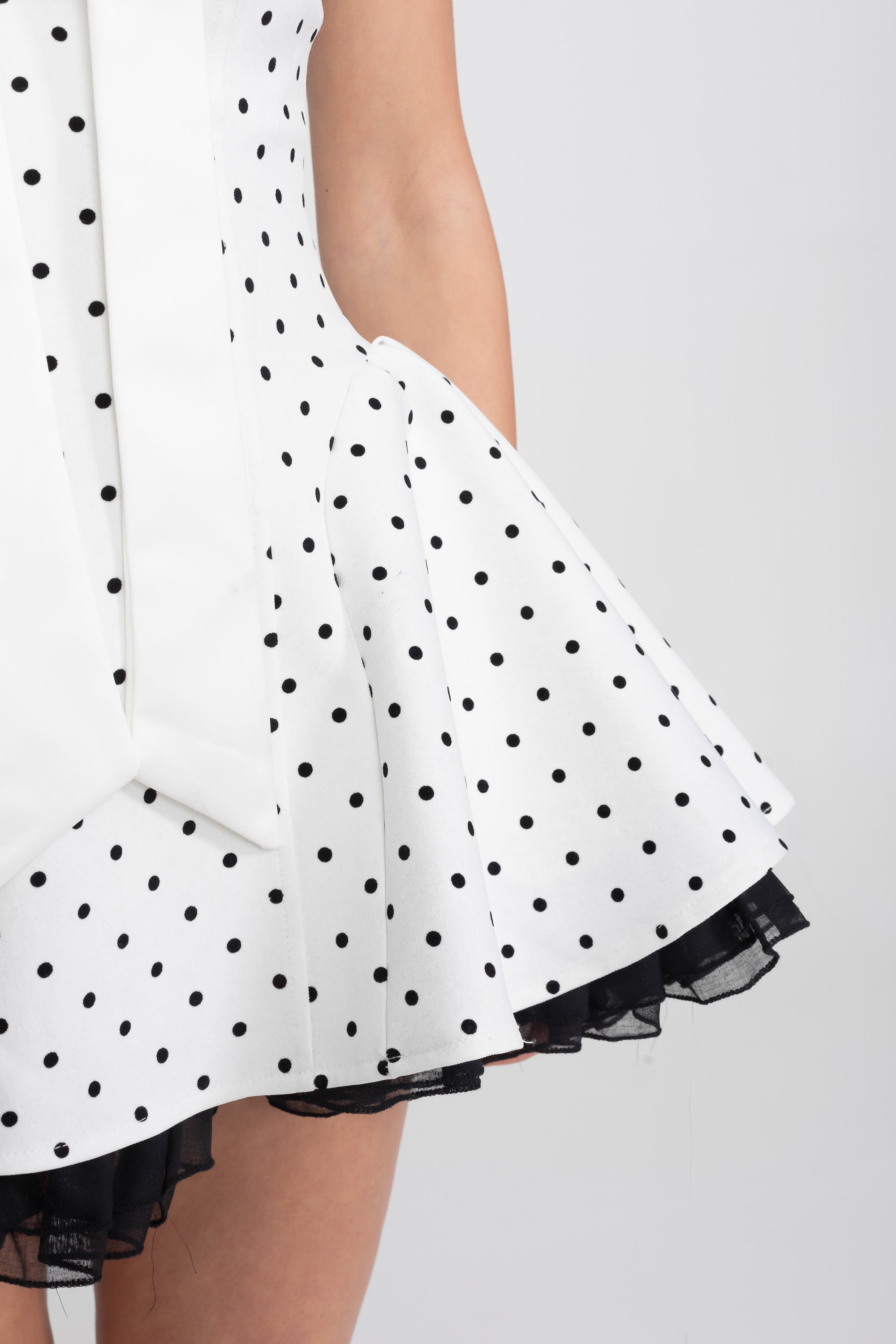Strapless Velvet Mini Dress With Satin Bow And Ruffle Hem - White
