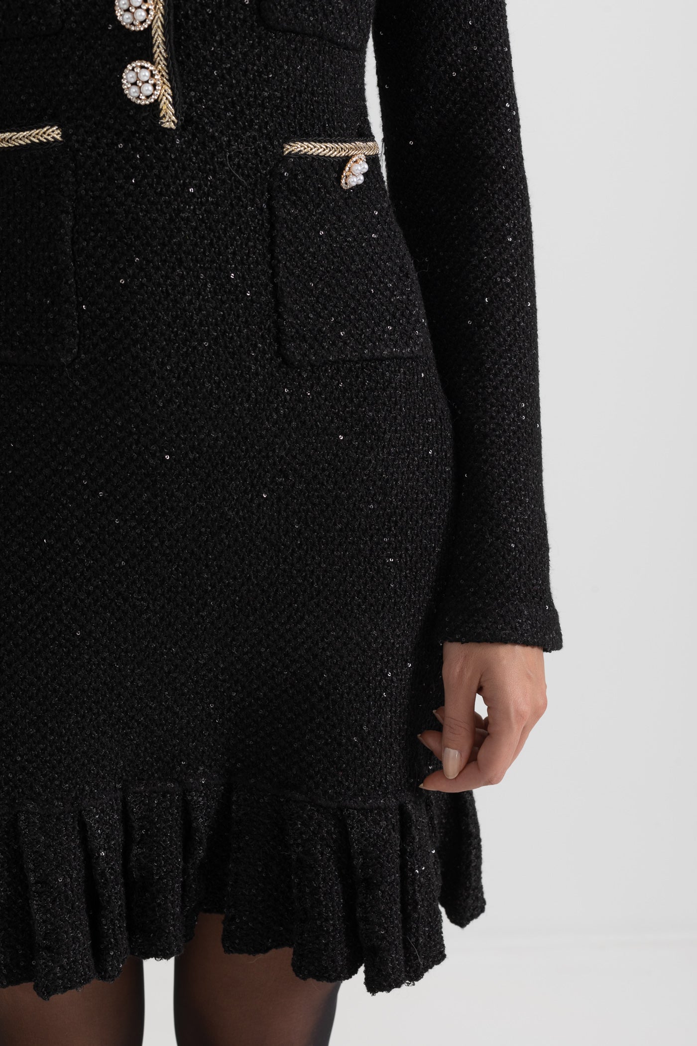 Abito in maglia testurizzata - Nero