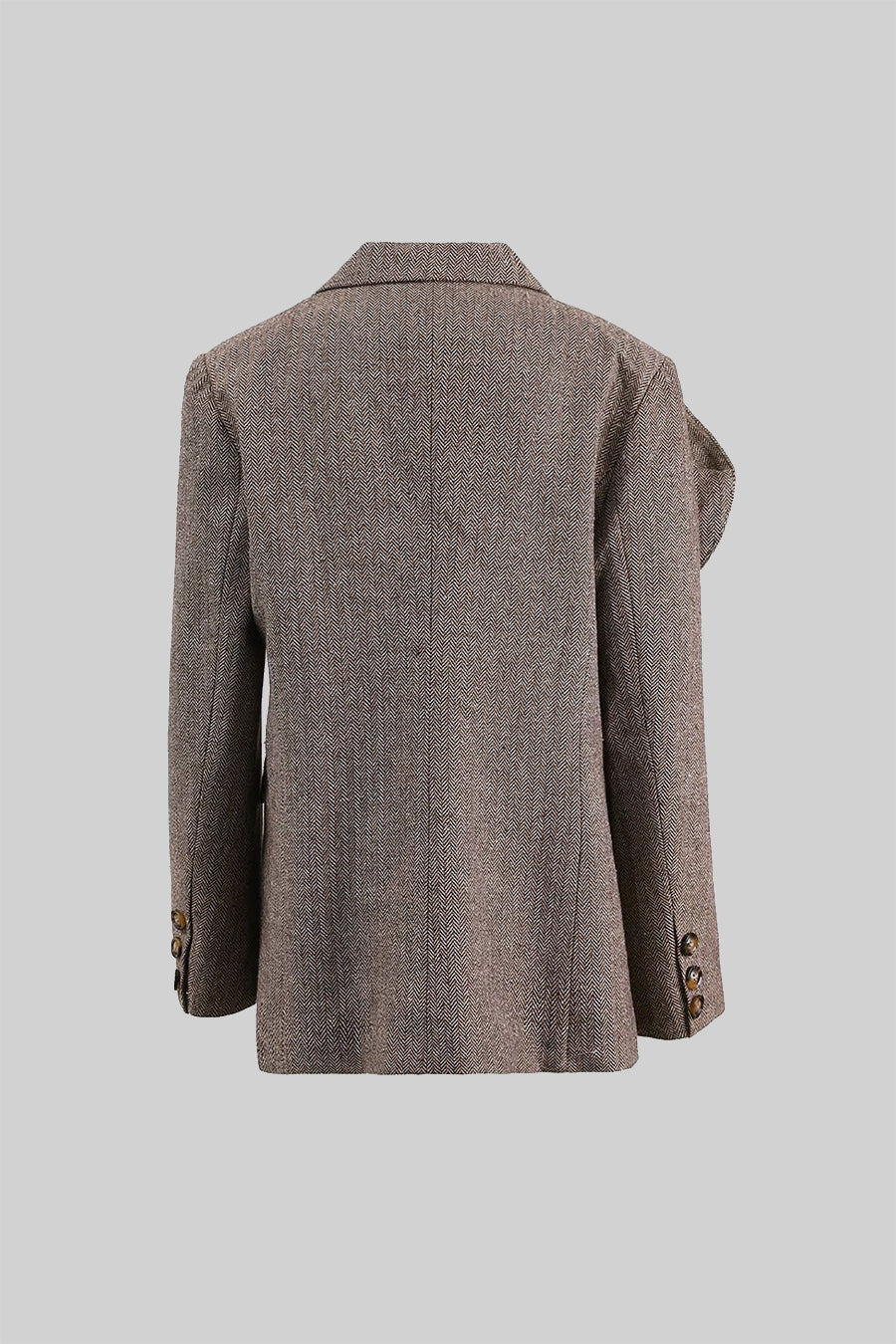 Set floreale due pezzi a spina di pesce - Marrone