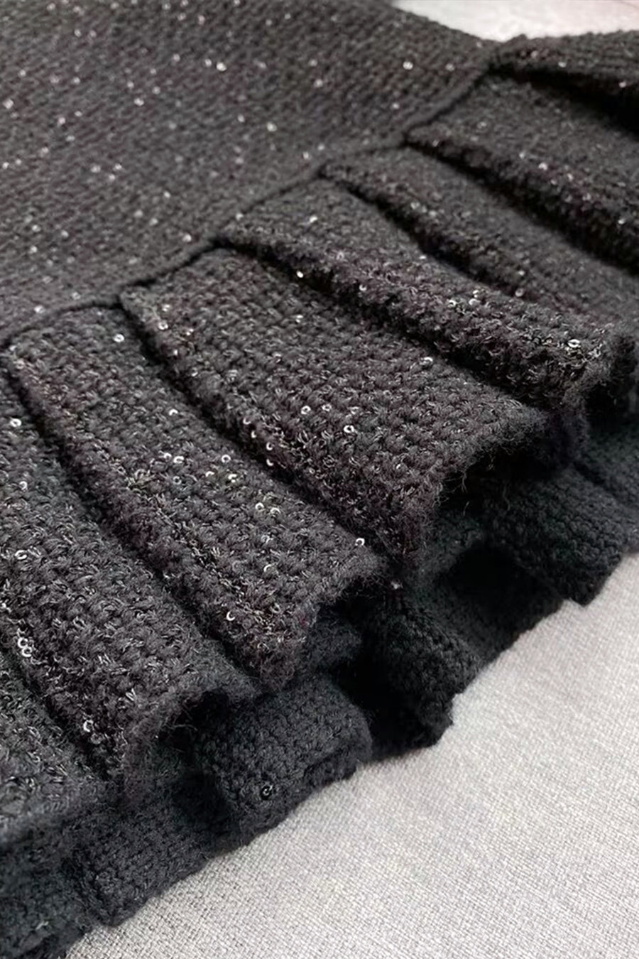 Abito in maglia testurizzata - Nero
