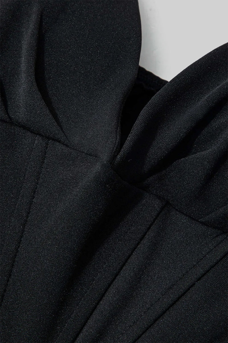 Vestito Midi sofisticato senza spalline con corpino aderente - Nero