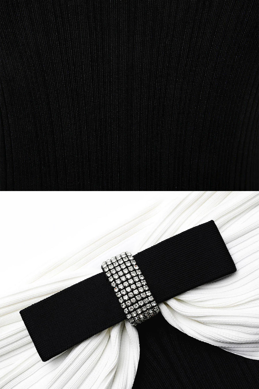 Abito Midi con Fiocco in Stile Sirena Raffinato - Nero