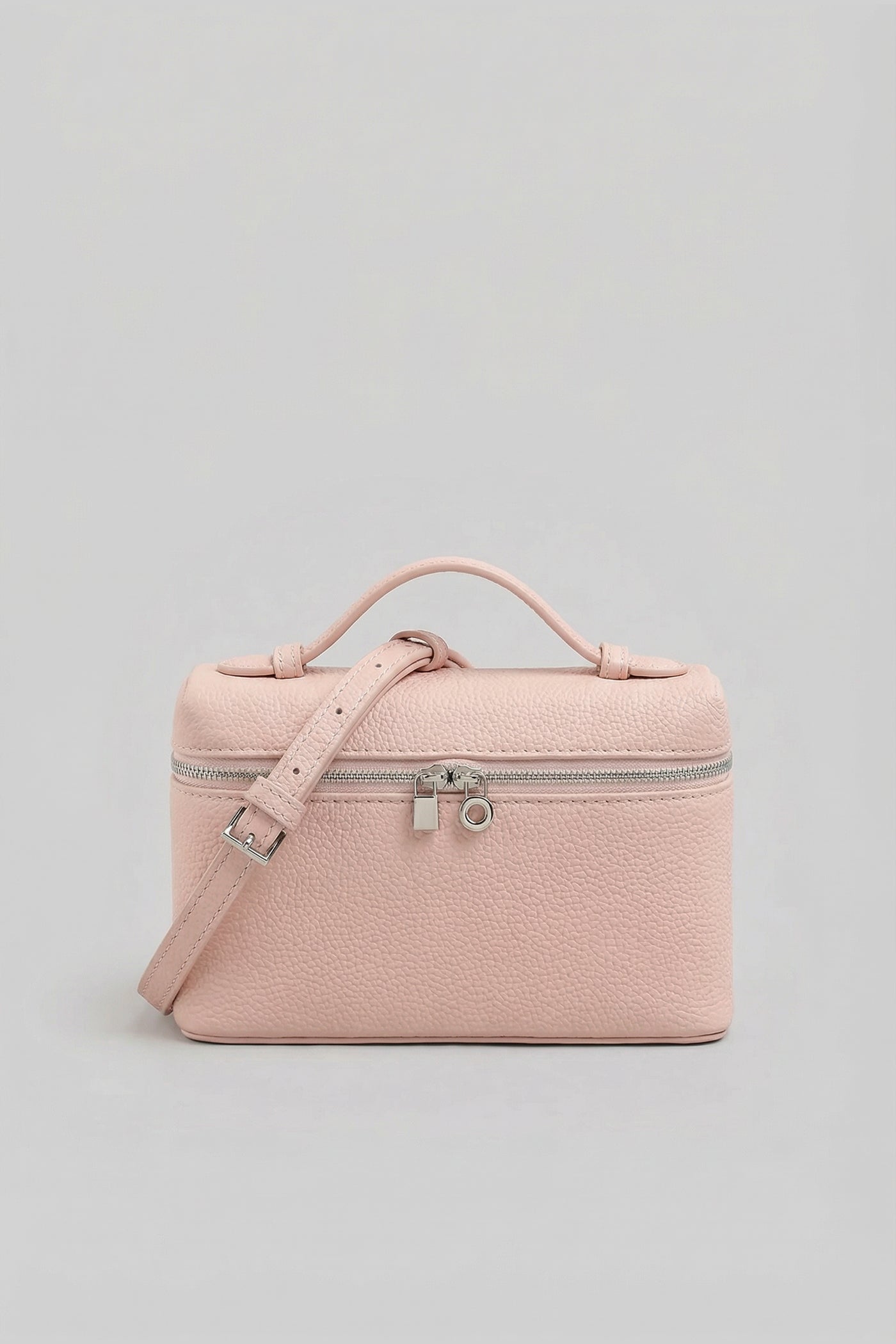 Borsa Vanity Strutturata con Manico Superiore - Rosa