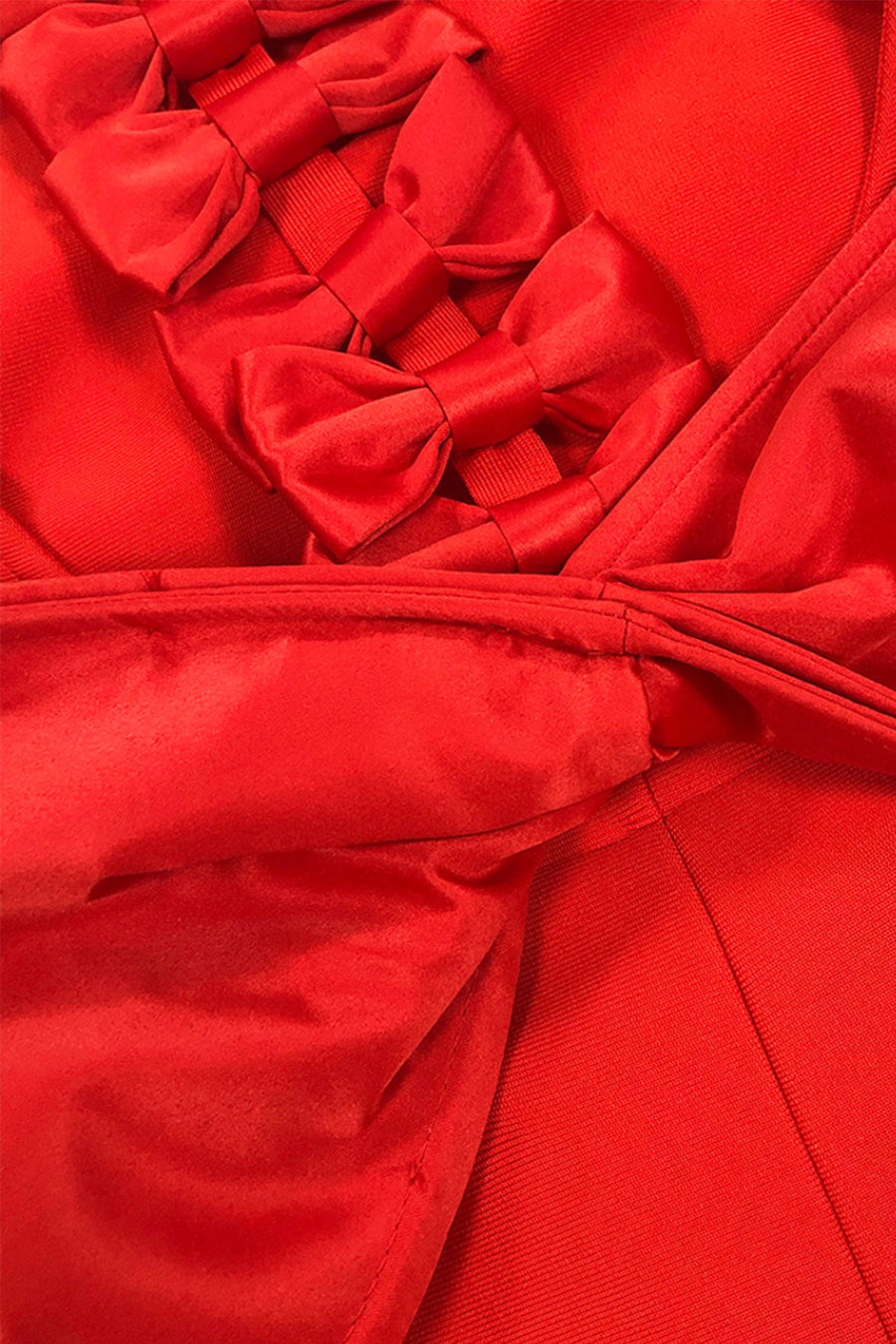 Abito Elegante con Dettagli a Fiocco sulla Schiena - Rosso