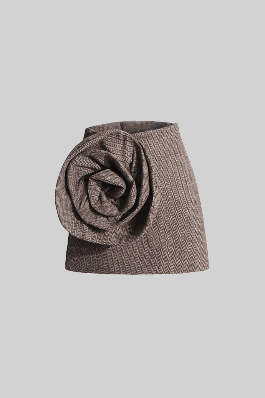 Set floreale due pezzi a spina di pesce - Marrone