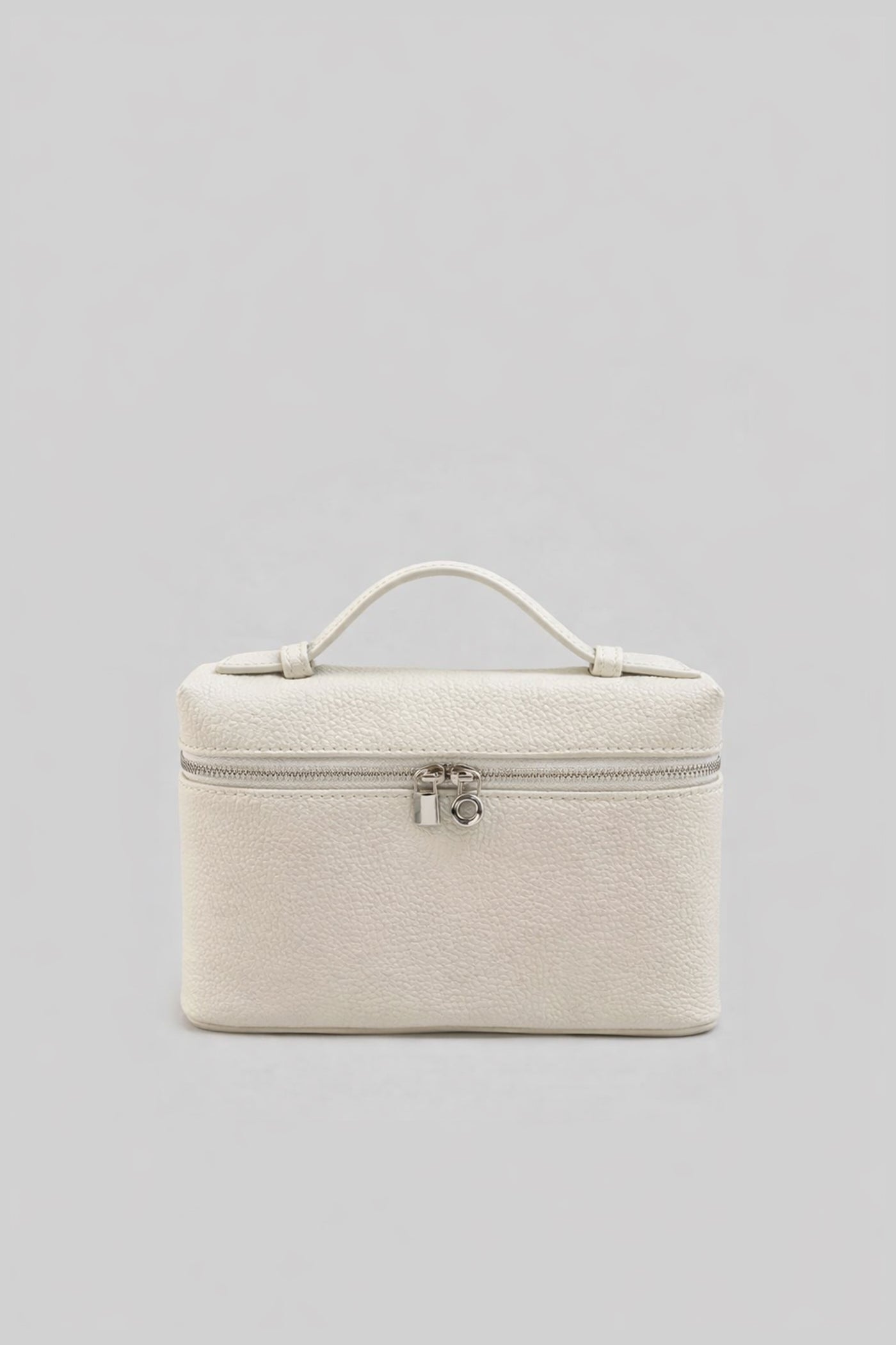 Borsa Vanity Strutturata con Manico Superiore - Bianco