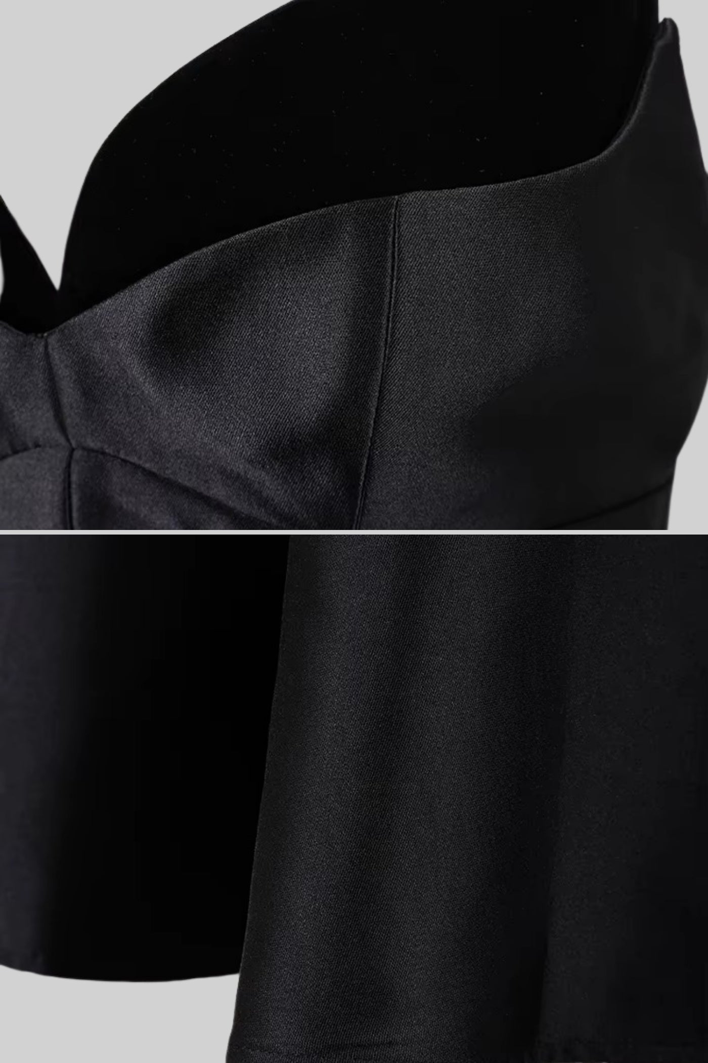 Abito attillato senza maniche con scollo a cuore e gonna svasata al ginocchio - Nero 