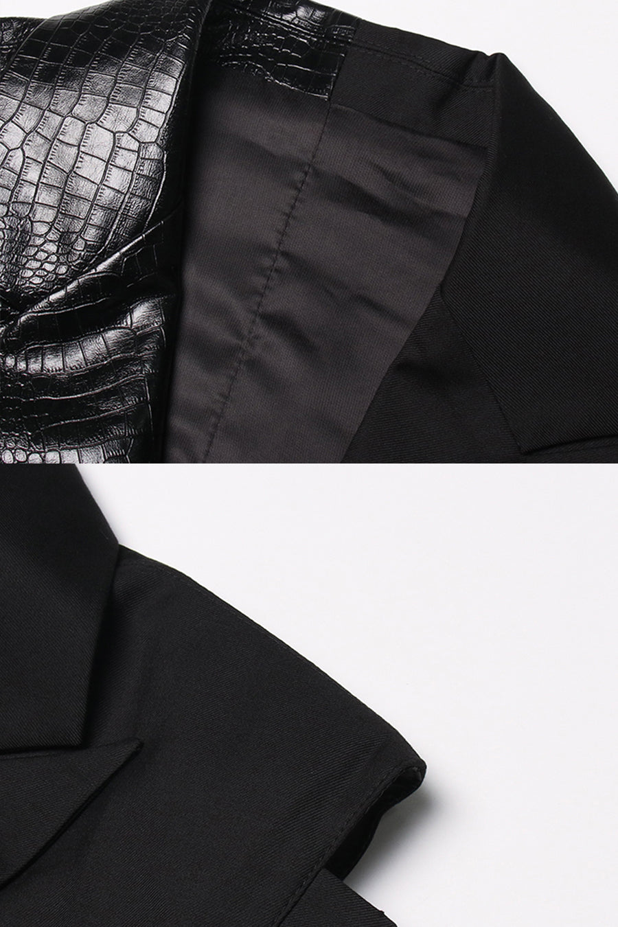 Blazer aderente smanicato a doppio tessuto - Nero 