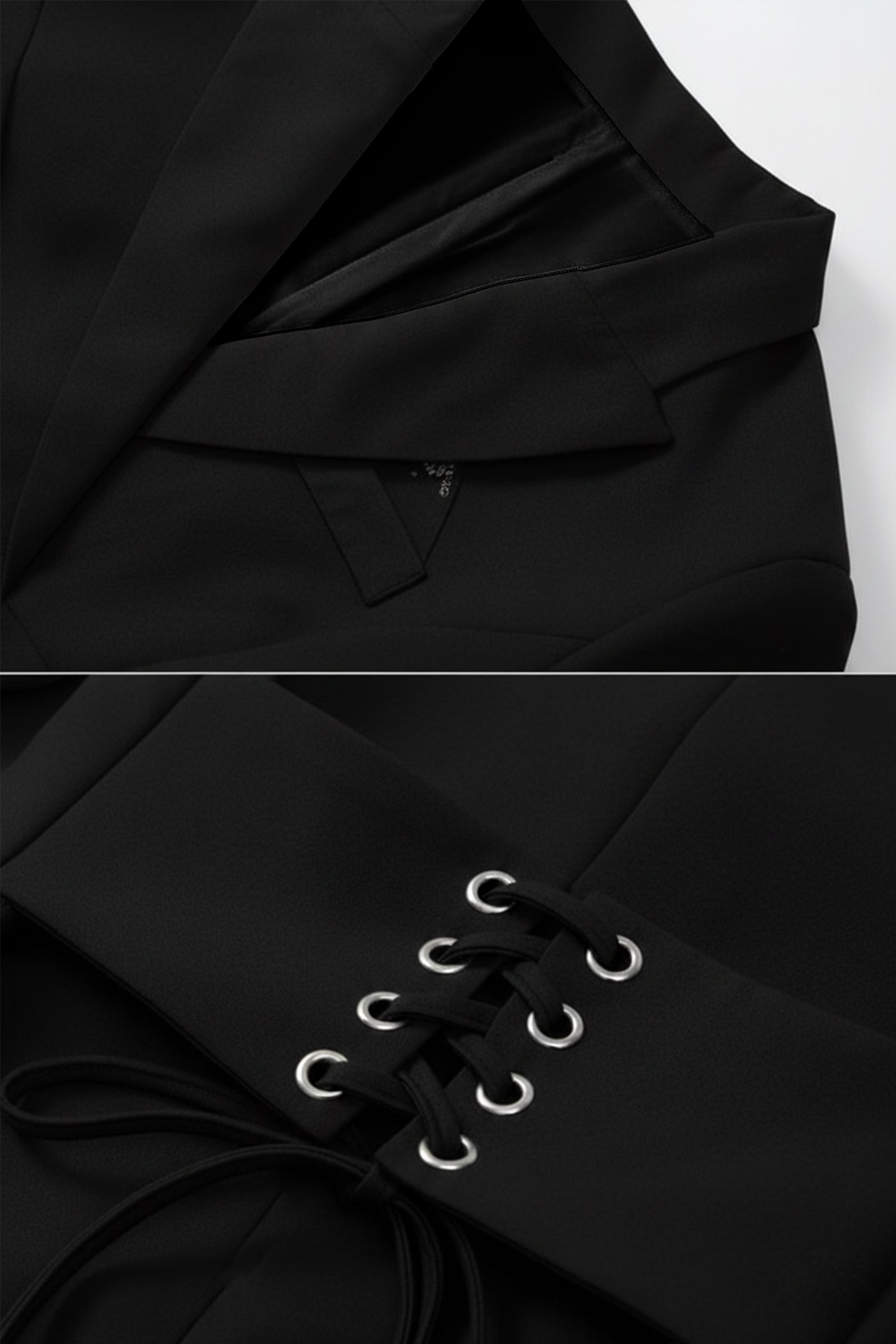 Abito blazer strutturato corto con vita a corsetto – Nero 