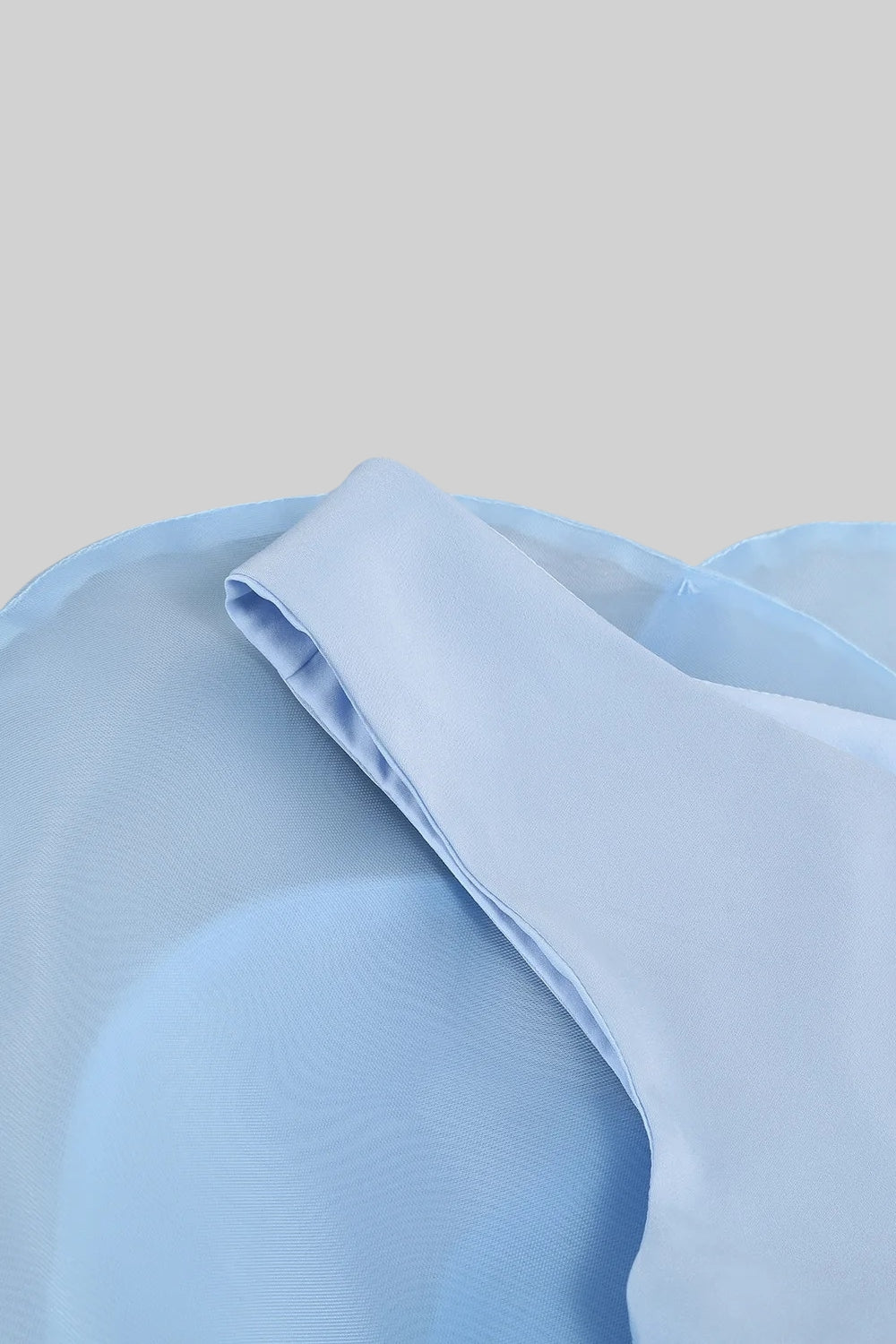 Abito Mini in Organza Floreale Voluminoso 3D - Blue 