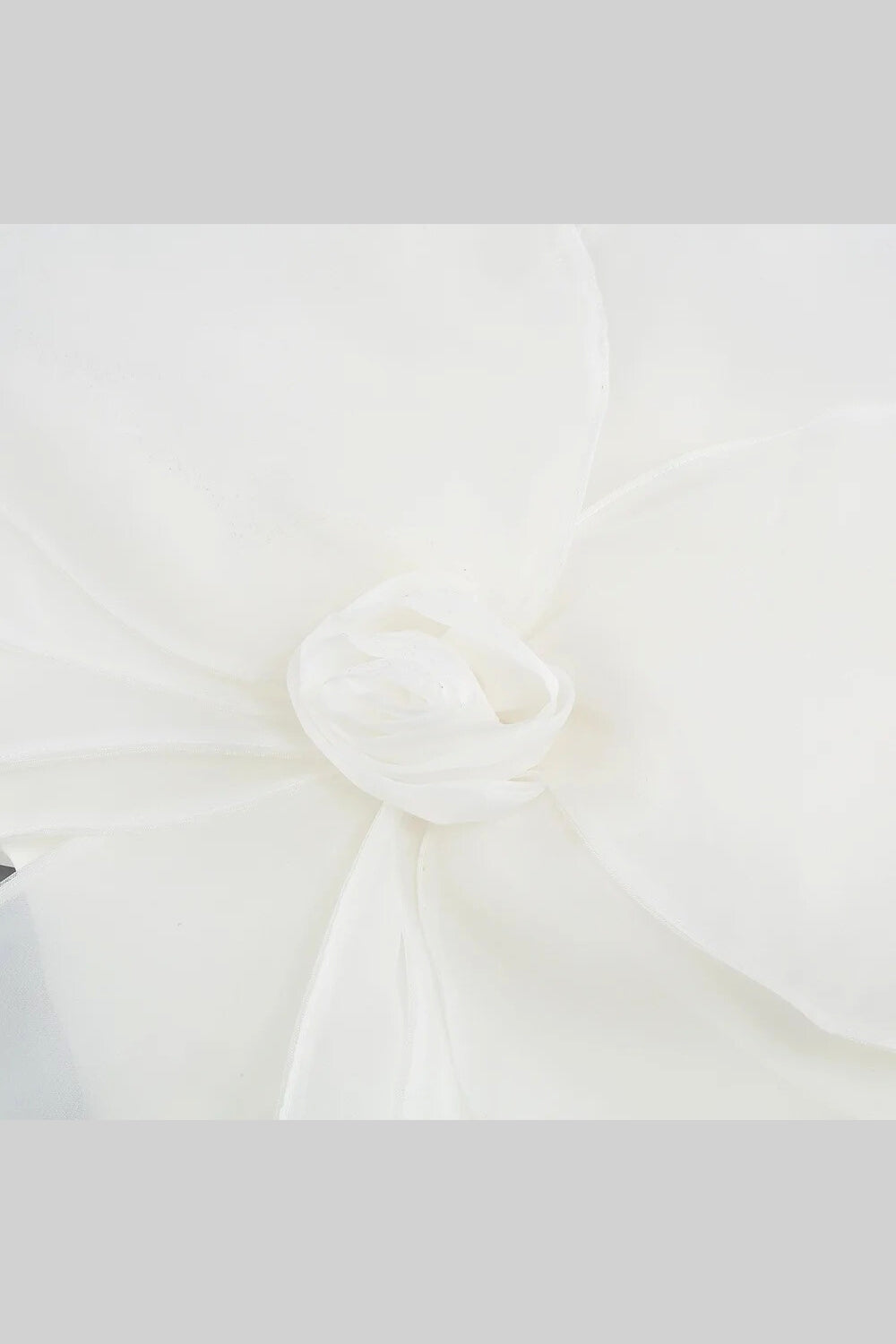 Abito Mini Floreale 3D Voluminoso in Organza - Bianco 