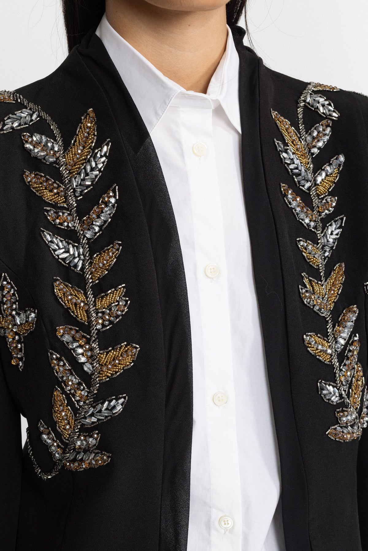 Blazer cropped Laurel con embellishment - Nero 