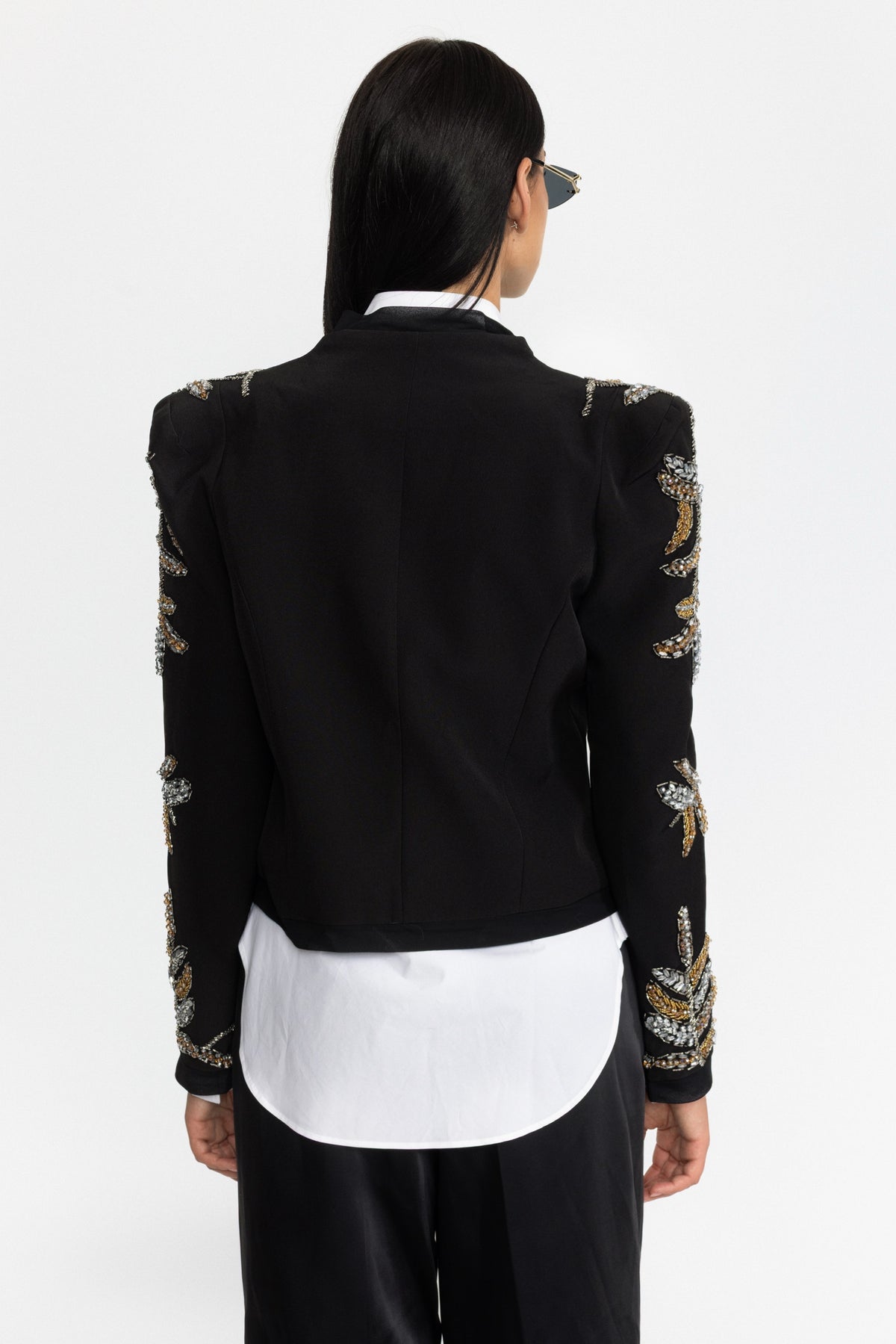 Blazer cropped Laurel con embellishment - Nero 