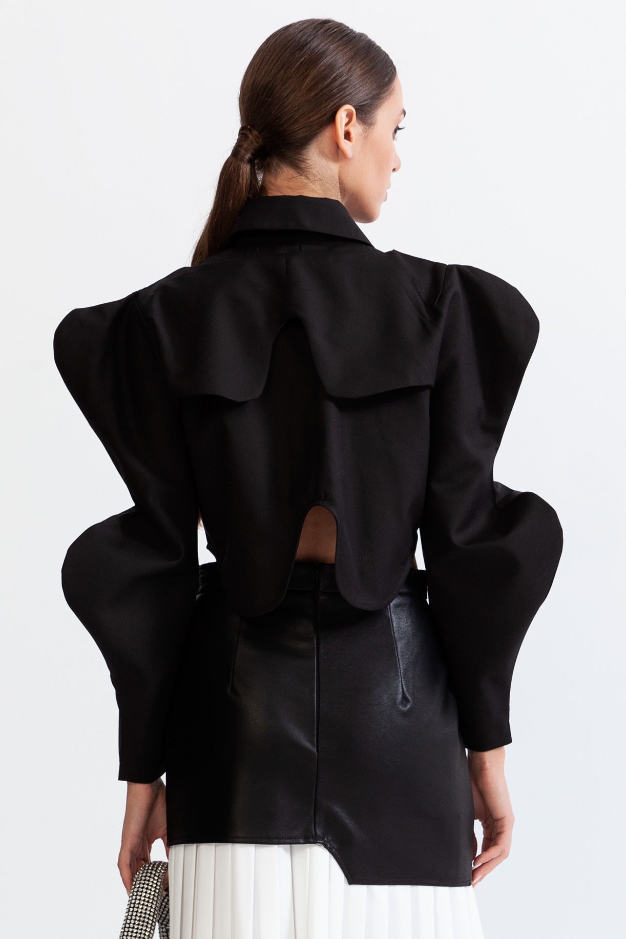 Maglietta a maniche lunghe con farfalle - Nero 