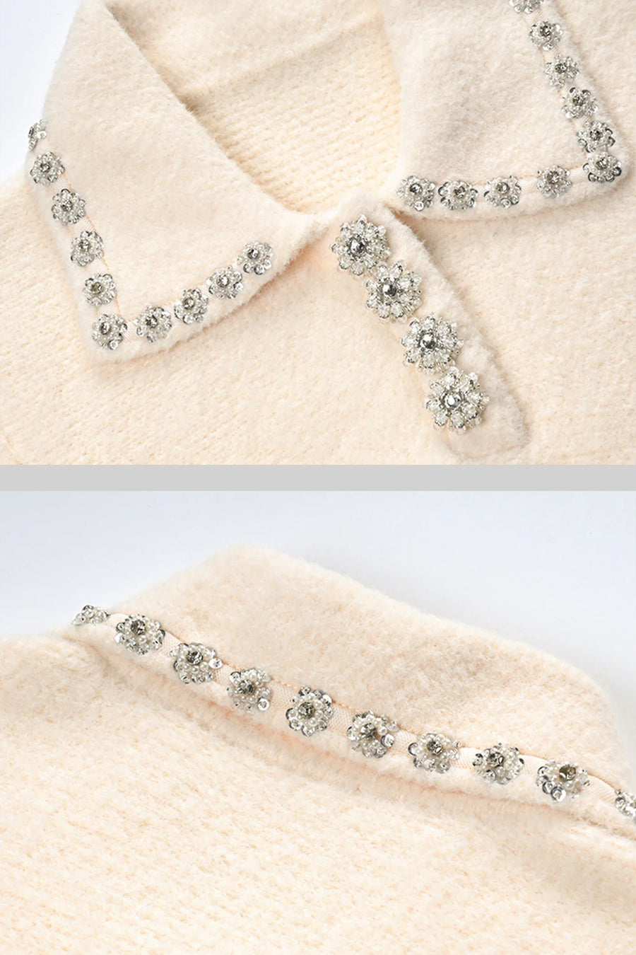 Abito Elegante in Morbido Tessuto a Maniche Corte - Avorio 